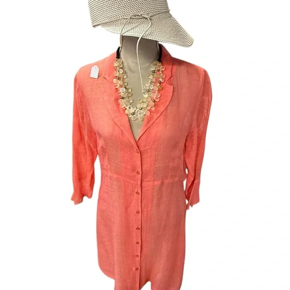 Eileen Fisher Vibrant Coral dress - Picture 5 of 6